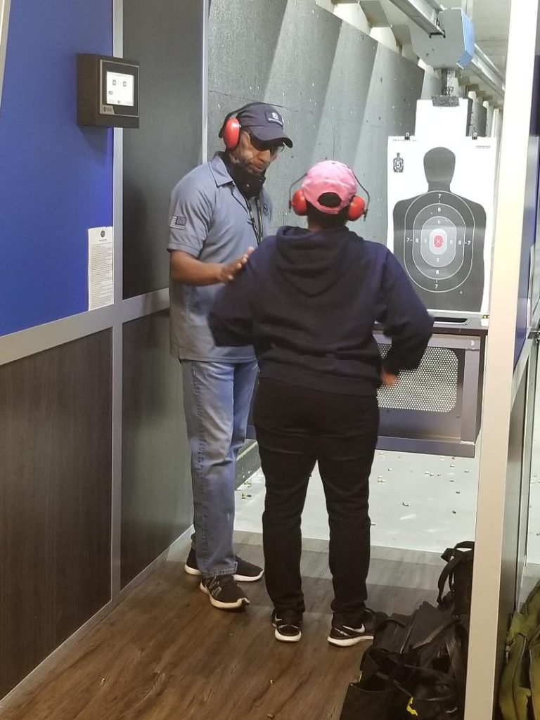 In gun range instruction